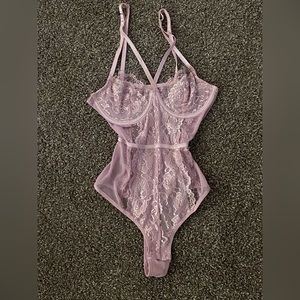 pink lace bodysuit